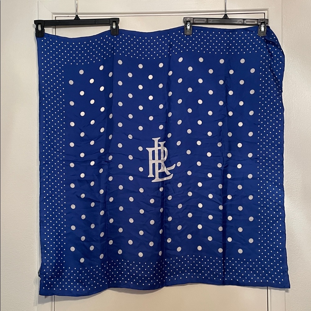 Lauren Ralph Lauren Blue Polka Dot Scarf